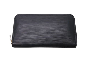 LOUIS VUITTON ルイヴィトン ジッピーオーガナイザー ラウンフォファスナー長財布 エピレザー ブラック シルバー金具 美品 中古 4b000677