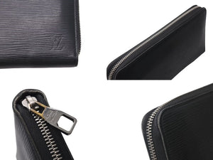 LOUIS VUITTON ルイヴィトン ジッピーオーガナイザー ラウンフォファスナー長財布 エピレザー ブラック シルバー金具 美品 中古 4b000677