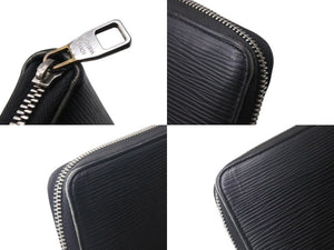 LOUIS VUITTON ルイヴィトン ジッピーオーガナイザー ラウンフォファスナー長財布 エピレザー ブラック シルバー金具 美品 中古 4b000677