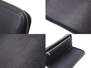LOUIS VUITTON ルイヴィトン ジッピーオーガナイザー ラウンフォファスナー長財布 エピレザー ブラック シルバー金具 美品 中古 4b000677