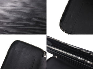 LOUIS VUITTON ルイヴィトン ジッピーオーガナイザー ラウンフォファスナー長財布 エピレザー ブラック シルバー金具 美品 中古 4b000677