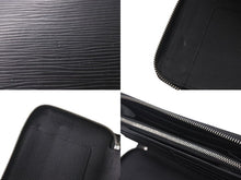 画像をギャラリービューアに読み込む, LOUIS VUITTON ルイヴィトン ジッピーオーガナイザー ラウンフォファスナー長財布 エピレザー ブラック シルバー金具 美品 中古 4b000677