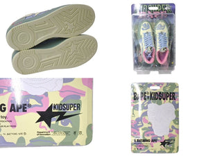 新品未使用 A BATHING APE アベイシングエイプ スニーカー BAPE × KIDSUPER BAPE STA ベイプ サイズ8 マルチカラー 中古 4b000683