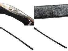 Load image into Gallery viewer, Yves Saint Laurent イヴサンローラン ベルト バックル ブランドロゴ ヴィンテージ加工 レザー メタル ブラック 美品 中古 4b000687