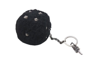 極美品 CHROME HEARTS 約クロムハーツ FUZZY DICE ファジーダイス クロスボタンダイスキーリング 重量84.3g ペーパーチェーン ダガー 中古 4b000715 