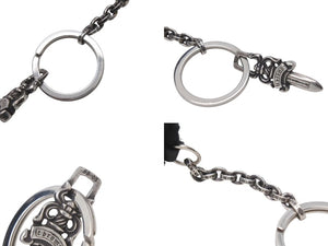 極美品 CHROME HEARTS 約クロムハーツ FUZZY DICE ファジーダイス クロスボタンダイスキーリング 重量84.3g ペーパーチェーン ダガー 中古 4b000715 