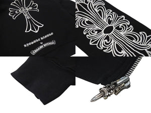 CHROME HEARTS クロムハーツ クロスプリント ジップアップフーディー 氷室京介モデル パーカー サイズM ブラック 美品 中古 4b000716