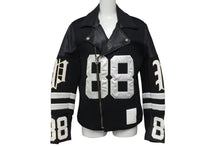 画像をギャラリービューアに読み込む, PHENOMENON フェノメノン ライダースジャケット 2015SS ナイロン ポリエステル カウレザー ブラック ホワイト サイズM 美品 中古 4b000718