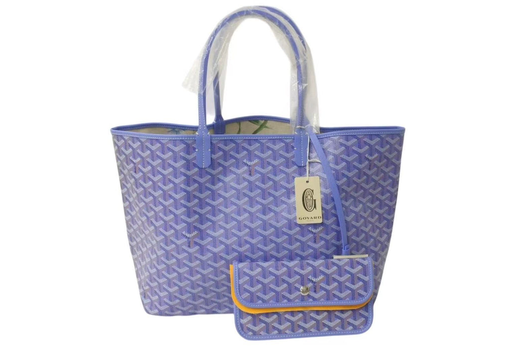 新品未使用 GOYARD ゴヤール2025SS リミテッドエディション サンルイPM トートバッグ スペシャルカラー アイリス PVC レザー 中古 4b000729