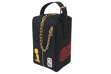 新品同様 LOUIS VUITTON ルイヴィトン LV×NBA クロークドップキット クラッチバッグ M58515 カーフレザー ブラック 中古 4b000742