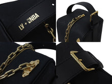 画像をギャラリービューアに読み込む, 新品同様 LOUIS VUITTON ルイヴィトン LV×NBA クロークドップキット クラッチバッグ M58515 カーフレザー ブラック 中古 4b000742