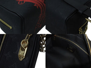 新品同様 LOUIS VUITTON ルイヴィトン LV×NBA クロークドップキット クラッチバッグ M58515 カーフレザー ブラック 中古 4b000742