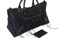 Load image into Gallery viewer, BALENCIAGA バレンシアガ ザ ワーク ハンドバッグ 132110 キャンバス レザー ブラック シルバー金具 美品 中古 4b000743