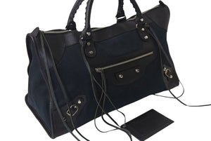 BALENCIAGA バレンシアガ ザ ワーク ハンドバッグ 132110 キャンバス レザー ブラック シルバー金具 美品 中古 4b000743