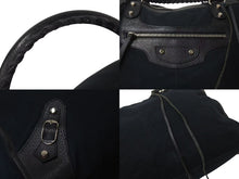 Load image into Gallery viewer, BALENCIAGA バレンシアガ ザ ワーク ハンドバッグ 132110 キャンバス レザー ブラック シルバー金具 美品 中古 4b000743