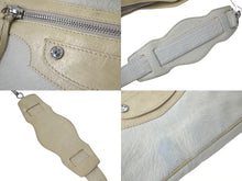 Load image into Gallery viewer, BALENCIAGA バレンシアガ ザ ファースト 2WAYハンドバッグ 103208 ハラコ レザー ラインストーン アイボリー 良品 中古 4b000744