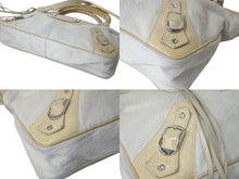Load image into Gallery viewer, BALENCIAGA バレンシアガ ザ ファースト 2WAYハンドバッグ 103208 ハラコ レザー ラインストーン アイボリー 良品 中古 4b000744