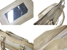 Load image into Gallery viewer, BALENCIAGA バレンシアガ ザ ファースト 2WAYハンドバッグ 103208 ハラコ レザー ラインストーン アイボリー 良品 中古 4b000744