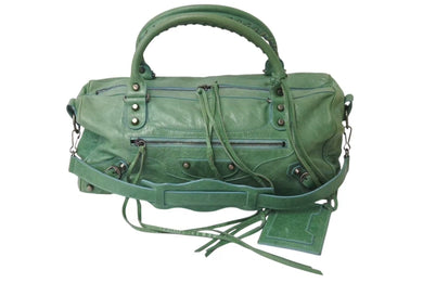 BALENCIAGA バレンシアガ The Twiggy ザ ツィギー ハンドバッグ 128523 2WAY ラムスキン グリーン 美品 中古 4b000745