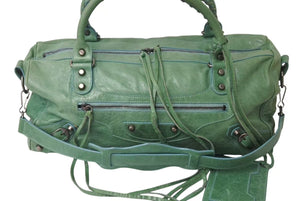 BALENCIAGA バレンシアガ The Twiggy ザ ツィギー ハンドバッグ 128523 2WAY ラムスキン グリーン 美品 中古 4b000745