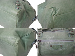 BALENCIAGA バレンシアガ The Twiggy ザ ツィギー ハンドバッグ 128523 2WAY ラムスキン グリーン 美品 中古 4b000745
