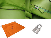 Load image into Gallery viewer, 極美品 HERMES エルメス BIRKIN バーキン35 アップルグリーン シルバー金具 トリヨンクレマンス ハンドバッグ □F刻印 中古 4b000746