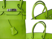 Load image into Gallery viewer, 極美品 HERMES エルメス BIRKIN バーキン35 アップルグリーン シルバー金具 トリヨンクレマンス ハンドバッグ □F刻印 中古 4b000746