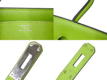 Load image into Gallery viewer, 極美品 HERMES エルメス BIRKIN バーキン35 アップルグリーン シルバー金具 トリヨンクレマンス ハンドバッグ □F刻印 中古 4b000746