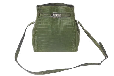 極美品 HERMES エルメス ショルダーバッグ ケリースポーツMM □D刻印 グリーン系 ニロティカス 中古 4b000747
