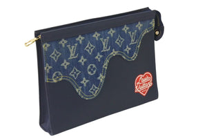 LOUIS VUITTON ルイヴィトン ポシェットヴォワヤージュ MM クラッチバッグ M45961 NIGO モノグラム ドリップデニム 美品 中古 4b000748