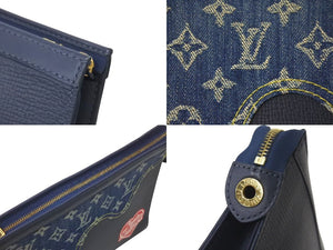 LOUIS VUITTON ルイヴィトン ポシェットヴォワヤージュ MM クラッチバッグ M45961 NIGO モノグラム ドリップデニム 美品 中古 4b000748