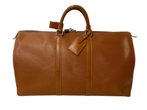 LOUIS VUITTON ルイヴィトン ボストンバッグ キーポル50 M42963 ブラウン エピレザー ゴールド金具 美品 中古 4b000750