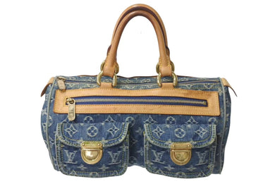 LOUIS VUITTON ルイヴィトン ネオスピーディ ハンドバッグ M95019 モノグラムデニム ゴールド金具 美品 中古 4b000751