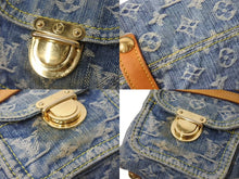 Load image into Gallery viewer, LOUIS VUITTON ルイヴィトン バギーPM ショルダーバッグ M95049 モノグラムデニム ヌメ革 ブルー ゴールド 美品 中古 4b000752