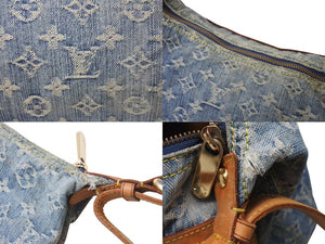 LOUIS VUITTON ルイヴィトン バギーPM ショルダーバッグ M95049 モノグラムデニム ヌメ革 ブルー ゴールド 美品 中古 4b000752