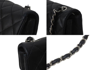 CHANEL シャネル イーストウエスト チェーンショルダーバッグ 10番台 2006年 ラムスキン ブラック シルバー金具 美品 中古 4b000759
