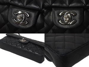 CHANEL シャネル イーストウエスト チェーンショルダーバッグ 10番台 2006年 ラムスキン ブラック シルバー金具 美品 中古 4b000759
