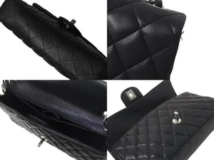 CHANEL シャネル イーストウエスト チェーンショルダーバッグ 10番台 2006年 ラムスキン ブラック シルバー金具 美品 中古 4b000759