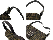 Load image into Gallery viewer, FENDI フェンディ マンマバケット ワンショルダーバッグ 26424 ズッカ柄 キャンバス レザー ブラウン シルバー金具 美品 中古 4b007609