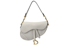 Load image into Gallery viewer, Christian Dior クリスチャンディオール サドルバッグ ワンショルダーバッグ 19XMA-0178 レザー ホワイト 美品 中古 4b000761