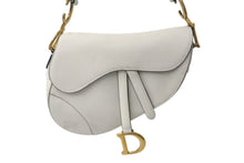 Load image into Gallery viewer, Christian Dior クリスチャンディオール サドルバッグ ワンショルダーバッグ 19XMA-0178 レザー ホワイト 美品 中古 4b000761
