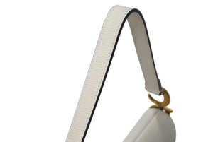 Christian Dior クリスチャンディオール サドルバッグ ワンショルダーバッグ 19XMA-0178 レザー ホワイト 美品 中古 4b000761