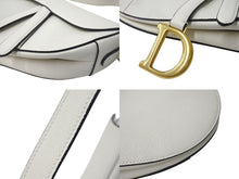 Load image into Gallery viewer, Christian Dior クリスチャンディオール サドルバッグ ワンショルダーバッグ 19XMA-0178 レザー ホワイト 美品 中古 4b000761