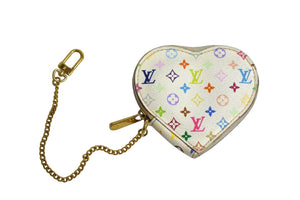 LOUIS VUITTON ルイヴィトン 村上隆 コインケース M60040 ポルトモネ クール ハート モノグラムマルチ ホワイト 美品 中古 4b000762