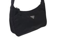 Load image into Gallery viewer, PRADA プラダ ホーボ ハンドバッグ ワンショルダーバッグ 三角ロゴプレート ブラック ナイロン 美品 中古 4b000773