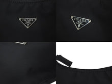 Load image into Gallery viewer, PRADA プラダ ホーボ ハンドバッグ ワンショルダーバッグ 三角ロゴプレート ブラック ナイロン 美品 中古 4b000773