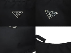 PRADA プラダ ホーボ ハンドバッグ ワンショルダーバッグ 三角ロゴプレート ブラック ナイロン 美品 中古 4b000773