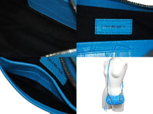 Load image into Gallery viewer, BALENCIAGA バレンシアガ Le Cagole Mini ミニ ショルダーバッグ ラインストーン ブルー カーフスキン 美品 中古 4b000775