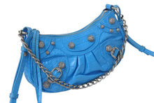 Load image into Gallery viewer, BALENCIAGA バレンシアガ Le Cagole Mini ミニ ショルダーバッグ ラインストーン ブルー カーフスキン 美品 中古 4b000775