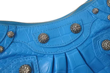 Load image into Gallery viewer, BALENCIAGA バレンシアガ Le Cagole Mini ミニ ショルダーバッグ ラインストーン ブルー カーフスキン 美品 中古 4b000775